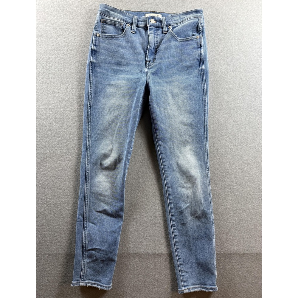 Madewell Jeans Womens 28 Blue High Rise Skinny Frayed Hem Stretch Denim Ankle
